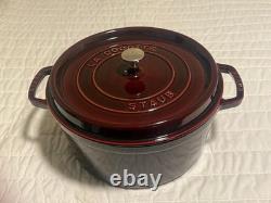 Staub Cast Iron 7 qt, Round, Dutch Oven, Grenadine Staub Cast Iron 7 qt, Round, Dutch Oven, Grenadine