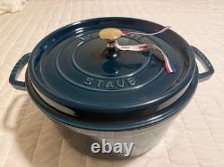 Staub Cast Iron 7 qt, Round, Dutch Oven, La Mer