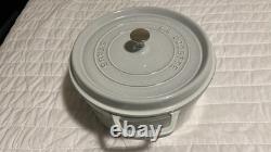 Staub Cast Iron 7 qt, Round, Dutch Oven, White Truffle