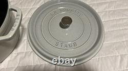 Staub Cast Iron 7 qt, Round, Dutch Oven, White Truffle