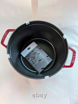 Staub Cast Iron Dutch Oven 5-qt Tall Cocotte (Cracked Handle)