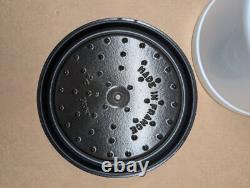 Staub Cast Iron Dutch Oven 5-qt Tall Cocotte White (NO BOX)