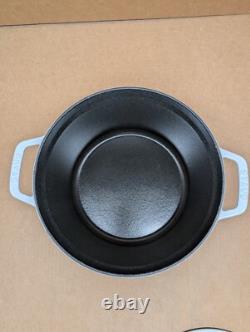 Staub Cast Iron Dutch Oven 5-qt Tall Cocotte White (NO BOX)