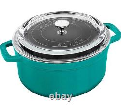 Staub Dutch Oven3.9Qt round Cocotte with Glass Lid Made in France Mint Green