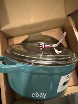 Staub Dutch Oven3.9Qt round Cocotte with Glass Lid Made in France Mint Green