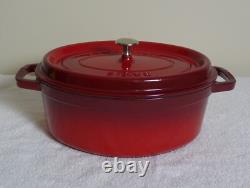 Staub Enamel Cast Iron Red Oval 4 QT Cocotte Dutch Oven #29 New w Lid cookware