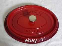 Staub Enamel Cast Iron Red Oval 4 QT Cocotte Dutch Oven #29 New w Lid cookware