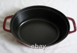 Staub Enamel Cast Iron Red Oval 4 QT Cocotte Dutch Oven #29 New w Lid cookware