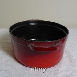Staub Enamel Cast Iron Red Oval 4 QT Cocotte Dutch Oven #29 New w Lid cookware
