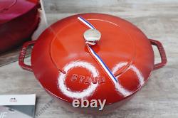 Staub Enameled Cast Iron Dutch Oven 5.1 QT 4.9 L- Cherry Made in France