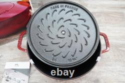 Staub Enameled Cast Iron Dutch Oven 5.1 QT 4.9 L- Cherry Made in France