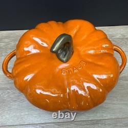 Staub Enameled Cast Iron Fall Pumpkin Cocotte Dutch Oven 3.5 Quart