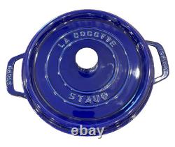 Staub La Cocotte 24cm Round Dutch Oven Blue 4qt Enameled Cast Iron France