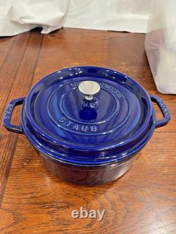 Staub La Cocotte 24cm Round Dutch Oven Blue 4qt Enameled Cast Iron France