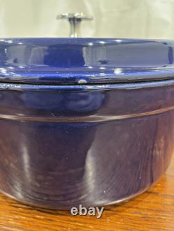 Staub La Cocotte 24cm Round Dutch Oven Blue 4qt Enameled Cast Iron France