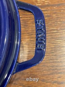 Staub La Cocotte 24cm Round Dutch Oven Blue 4qt Enameled Cast Iron France