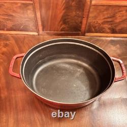 Staub La Cocotte #31 Oval Dutch Oven 5.75 Qt Enamel Cast Iron Rooster Lid France