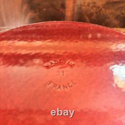 Staub La Cocotte #31 Oval Dutch Oven 5.75 Qt Enamel Cast Iron Rooster Lid France