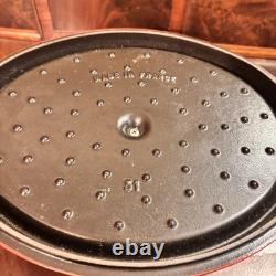 Staub La Cocotte #31 Oval Dutch Oven 5.75 Qt Enamel Cast Iron Rooster Lid France