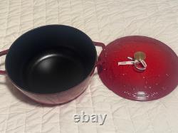 Staub La Cocotte 5.25 qt, Essential French Oven with Horse Lid, cherry