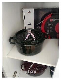 Staub La Cocotte Enameled Coated Cast Iron Dutch Oven 4 QT 9 3/8 24 BC GREEN