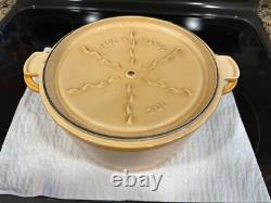 Staub VINTAGE Cast Iron Round Enamel 5 Qt Dutch Oven With Lid Made In France Staub