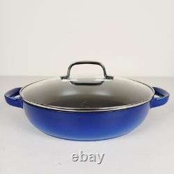 Staub for Williams Sonoma Cast Iron Dutch Oven Skillet Enameled w Glass Lid 12