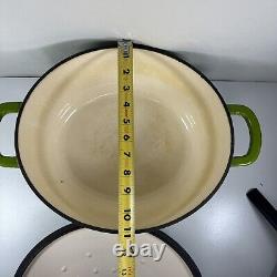 Sur La Table Enameled Cast Iron Oval Dutch Oven 8 Quart Green Pot With Lid