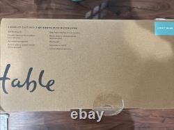 Sur La Table Enameled Cast Iron Round Wide Covered Dutch Oven, 7 qt Light Blue