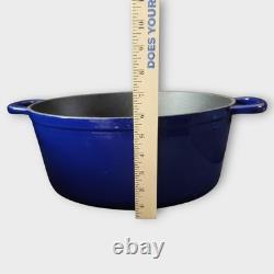 Sur La Table Oval Blue Cast Iron Black Enamel Interior Dutch Oven Pot Wt Lid 8Qt