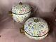 Two Tabletops Unlimited Enameled Dutch Ovens Brass Handles English Garden New