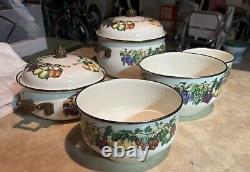 Tabletops Unlimited Kensington Garden 7 Pc Set 8 Qt 5 Qt Dutch Oven 3 Bowls