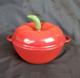 Technique Cast Iron Tomato Dutch Oven Red Porcelain Rubber Stem Lid 3 Qt