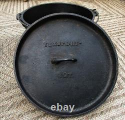 Texsport Cast Iron 3 Footed Dutch Oven with Lid 12 8 Quart & Sturdy Bail Handle