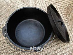 Texsport Cast Iron 3 Footed Dutch Oven with Lid 12 8 Quart & Sturdy Bail Handle