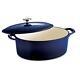 Tramontina Dutch Oven 7 Qt Oval Enameled Cast Iron In Gradated Cobalt With Lid