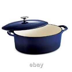 Tramontina Dutch Oven 7 qt Oval Enameled Cast Iron In Gradated Cobalt With Lid