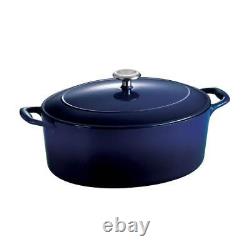 Tramontina Dutch Oven 7 qt Oval Enameled Cast Iron In Gradated Cobalt With Lid