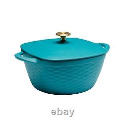 Tramontina Dutch Oven Enameled Cast Iron Square 7qt Matte Teal Oven Safe Fashion