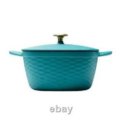 Tramontina Dutch Oven Enameled Cast Iron Square 7qt Matte Teal Oven Safe Fashion