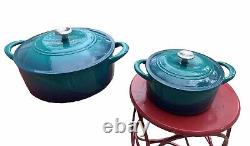 Tramontina Enameled Cast Iron 7 Qt & 4Qt Dutch Oven Large Round Cooking Pot Lid