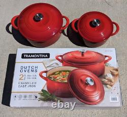 Tramontina Enameled Cast Iron Dutch Oven, 2-pack Red Read DESCRIPTION