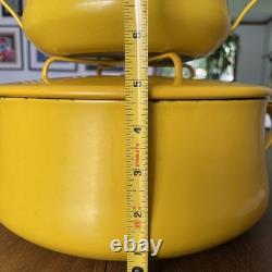 Two DANSK France KOBENSTYLE YELLOW ENAMEL DUTCH OVEN POTS WithTIRVET LID 4 & 2 QT