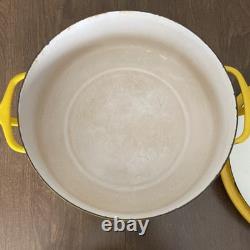 Two DANSK France KOBENSTYLE YELLOW ENAMEL DUTCH OVEN POTS WithTIRVET LID 4 & 2 QT
