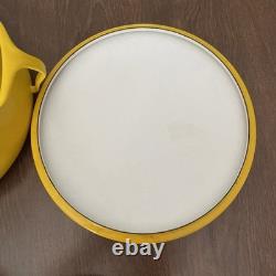 Two DANSK France KOBENSTYLE YELLOW ENAMEL DUTCH OVEN POTS WithTIRVET LID 4 & 2 QT