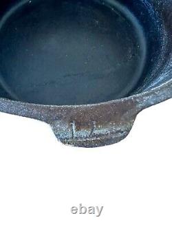 Unbranded 12 Cast Iron Dutch Oven With Lid Round Handle 3 Legged Seasoned