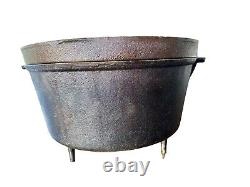 Unbranded 12 Cast Iron Dutch Oven With Lid Round Handle 3 Legged Seasoned