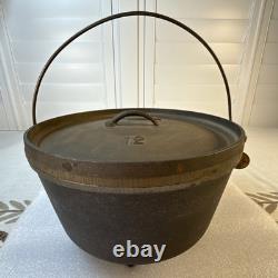 Utah Centennial Heavy 12 Cast Iron 3 Legs/foot Camp Dutch Oven With Tag & LID