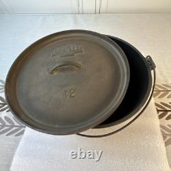 Utah Centennial Heavy 12 Cast Iron 3 Legs/foot Camp Dutch Oven With Tag & LID
