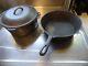 Vintage Cast Iron Dutch Oven & Deep Fry Pan Withself Basting Lid, 10 1/4
